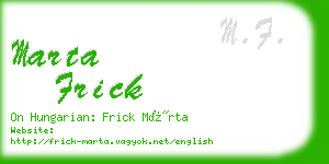 marta frick business card